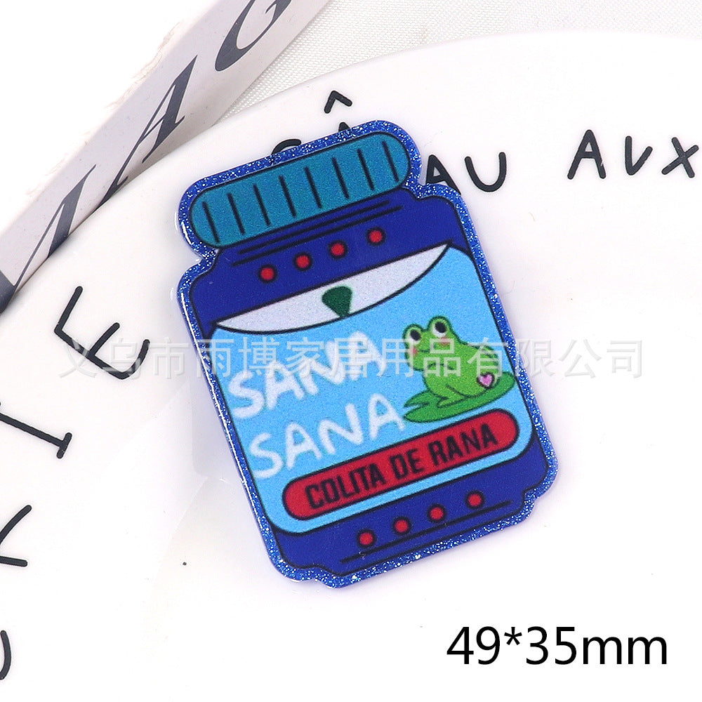 Wholesale 10pcs New cartoon loose powder medical nurse letter rainbow bag accessories acrylic cute things DIY patch accessories